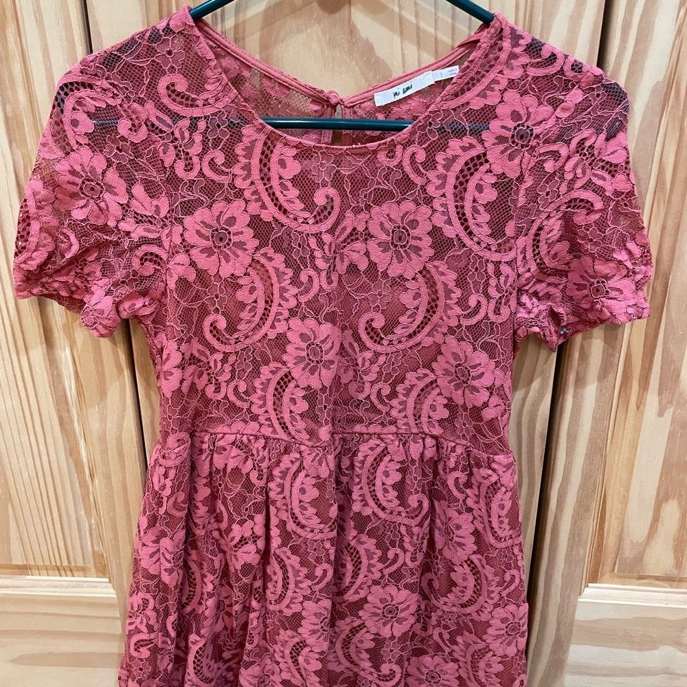 Mi ami rust rose lace dress